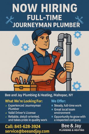 Bee and Jay Plumbing is hiring