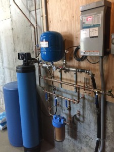 Aquavar constat pressure system with jumbo sediment filter and water softener